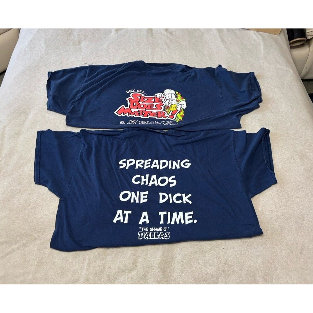 Lot of 2 Vintage Dicks Last Resort Funny Y2K Souvenir Size 2XL Dallas